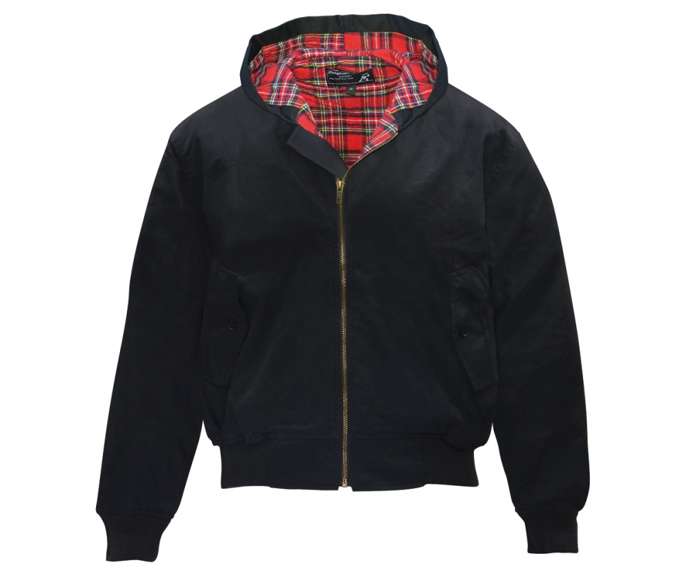 Harrington Jacke - mit Kapuze - schwarz