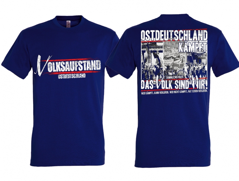 T-Shirt - Volksaufstand - Ostdeutschland - blau