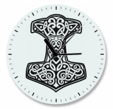 Wanduhr aus Glas - Thors Hammer