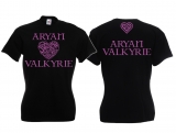 Frauen T-Shirt - Valkyrie - keltisches Herz - schwarz/lila