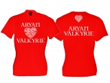 Frauen T-Shirt - Valkyrie - keltisches Herz - rot/weiß