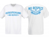 T-Shirt - Ostdeutschland - No Respect - weiß/blau - Motiv 1