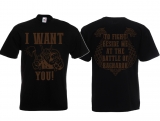 T-Shirt - I want You - For the battle of Ragnarok - schwarz/braun