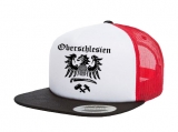 Cap Oberschlesien mit Adler - 3-Tone - schwarz/weiß/rot - Trucker Cap