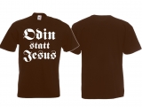 T-Shirt - Odin statt Jesus - Motiv 3 - braun