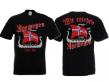 T-Shirt - Mir reichts ich geh nach Norwegen - schwarz