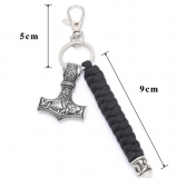 Schlüsselanhänger - Thors Hammer - Paracord - mit Haken - oliv