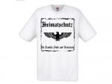 T-Shirt - Heimatschutz für Familie Volk und Vaterland - weiß/schwarz