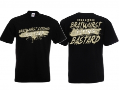 T-Shirt - Bratwurst eating Bastard - schwarz/beige