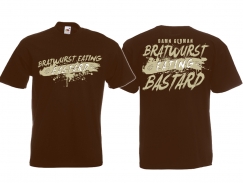 T-Shirt - Bratwurst eating Bastard - braun/beige