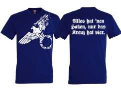 T-Shirt - Alles hat nen Haken, nur das Kreuz hat vier - navy