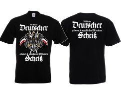 T-Shirt - Ich bin als Deutscher geboren - Ich schulde der Welt einen Scheiß! - Motiv 2