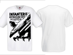 T-Shirt - Infanterie - Königin der Waffen - Motiv 2 - weiß