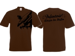 T-Shirt - Infanterie - Königin der Waffen - Motiv 1 - braun