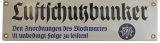 Emailleschild - Luftschutzbunker - Motiv 2